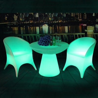 Luminosa mesa de comedor de plástico recargable LED