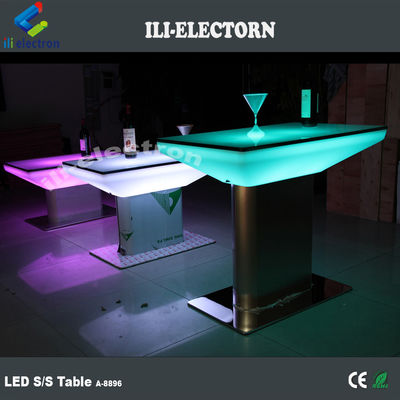 mesa de barras de plástico de luz led recargable para uso en interiores o exteriores