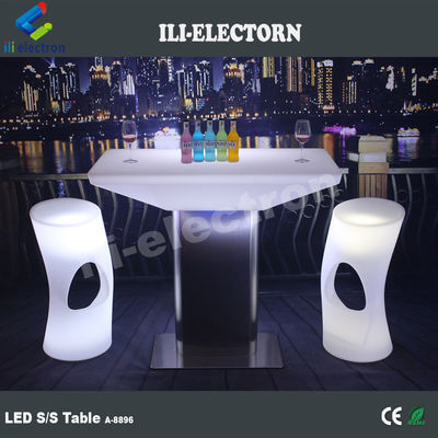mesa de barras de plástico de luz led recargable para uso en interiores o exteriores