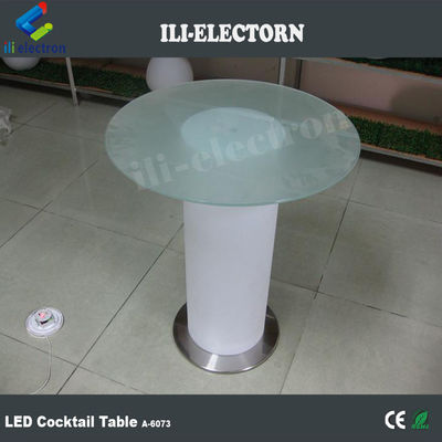 mesa de vidrio de mesa de bar iluminada led mesa de cócteles