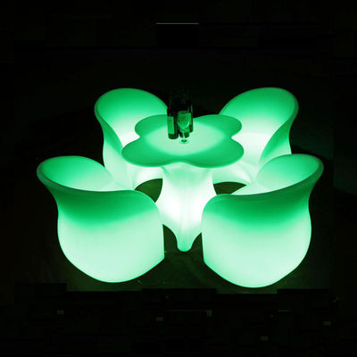 Muebles de luz LED en forma de flor Mesa de café para el comercio