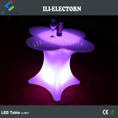 Muebles de luz LED en forma de flor Mesa de café para el comercio