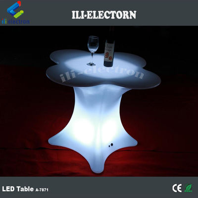 Muebles de luz LED en forma de flor Mesa de café para el comercio