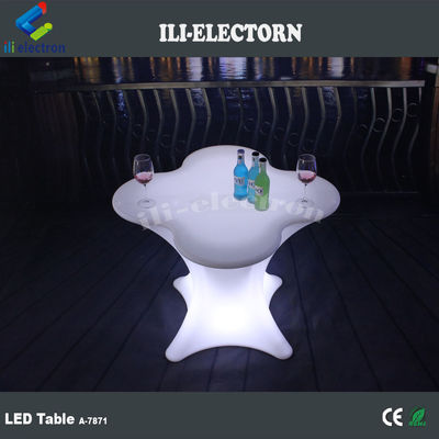 Muebles de luz LED en forma de flor Mesa de café para el comercio
