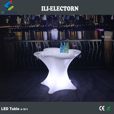 Muebles de luz LED en forma de flor Mesa de café para el comercio