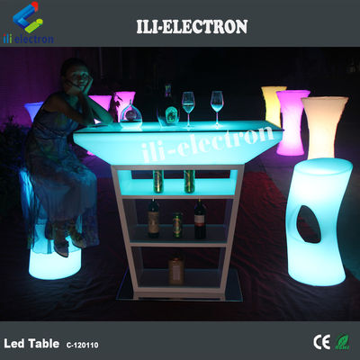 Muebles de plástico LED, mesa de bar para eventos.
