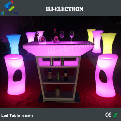 Muebles de plástico LED, mesa de bar para eventos.