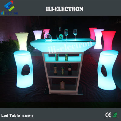 Muebles de plástico LED, mesa de bar para eventos.