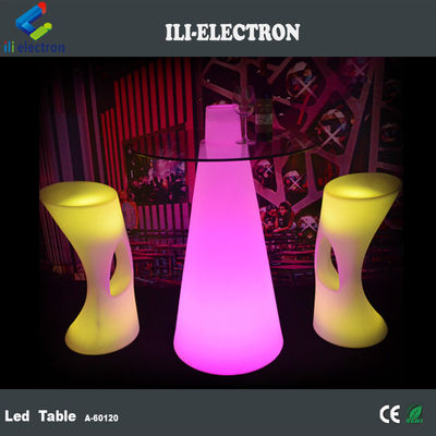 Mesa de bar con LED de cambio de color RGB, mesa de cóctel moderna brillante