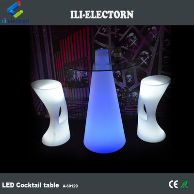 Mesa de bar con LED de cambio de color RGB, mesa de cóctel moderna brillante