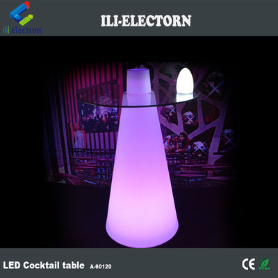 Mesa de bar con LED de cambio de color RGB, mesa de cóctel moderna brillante