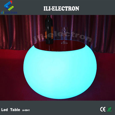 Moderna mesa de cóctel comercial iluminada con LED con batería de litio recargable