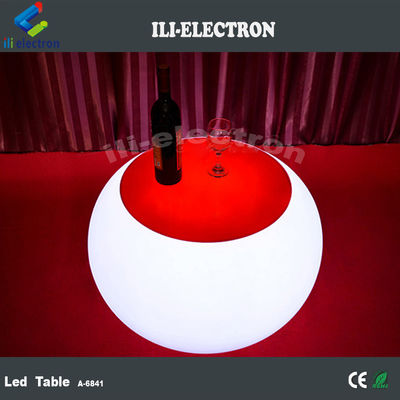 Moderna mesa de cóctel comercial iluminada con LED con batería de litio recargable