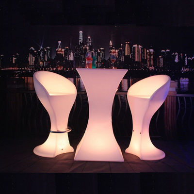 Muebles LED recargables para exteriores Mesa de café de vidrio