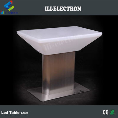 Mesa de comedor LED de plástico cuadrado con cambio de color para exteriores e interiores