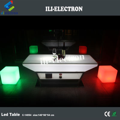 Mesa de bar/salón/sala de estar de plástico PE con LED