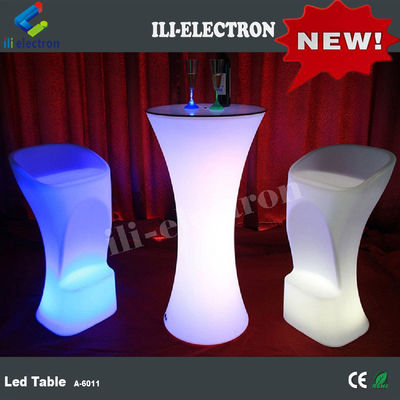 Evento de club nocturno chico alto brillante led mesa de cócteles iluminación portátil alta mesa de cócteles RGB superior