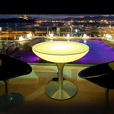 Mesa de cóctel comercial de luz LED, mesa de bar iluminada inalámbrica para la fiesta