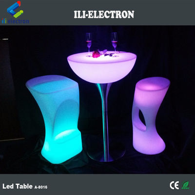 Mesa de cóctel comercial de luz LED, mesa de bar iluminada inalámbrica para la fiesta