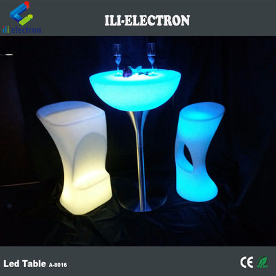 Mesa de cóctel comercial de luz LED, mesa de bar iluminada inalámbrica para la fiesta