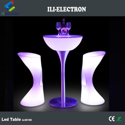 Mesa de cóctel comercial de luz LED, mesa de bar iluminada inalámbrica para la fiesta