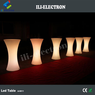 mesa de cóctel de plástico LED utilizada comercialmente
