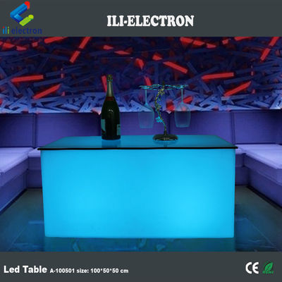 PE plástico LED rectángulo cubo de luz de la barra de la mesa de cambio de color con control remoto para el club