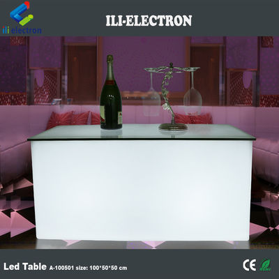 PE plástico LED rectángulo cubo de luz de la barra de la mesa de cambio de color con control remoto para el club