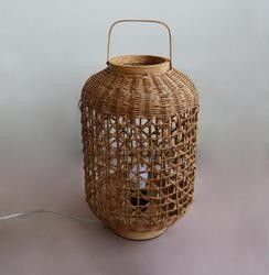 Retro de cáñamo cuerda de ratán tejido sombra de lámpara para el salón dormitorio