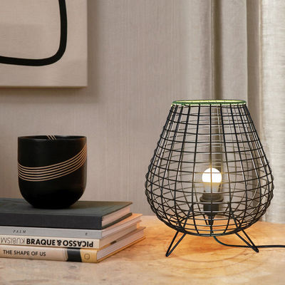 Lámpara de cama de dormitorio de estilo chino lámpara de ambiente de sala de té lámpara de mesa de bambú de ratan