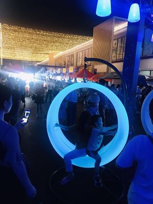 Entretenimiento al aire libre colorido silla colgante de columpios iluminación Control remoto LED Iluminado Swing