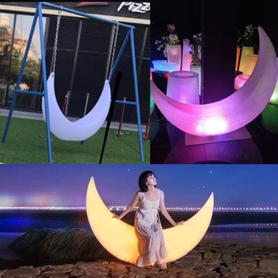 Decoración del evento brillante plástico led luna swing
