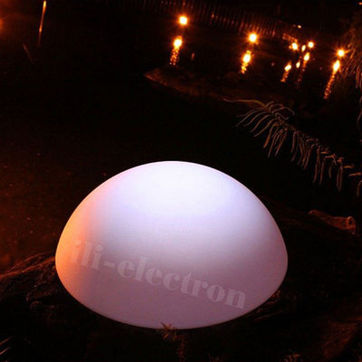 Lámpara de bolas impermeable de plástico LED de cambio de color forma de media esfera para decoración de jardín