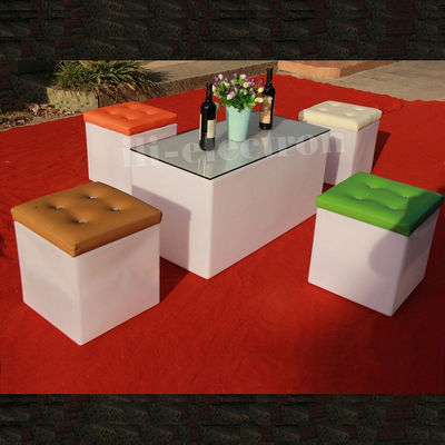 Cubo de hielo LED multifuncional de forma cuadrada de material plástico PE con tapa de cuero