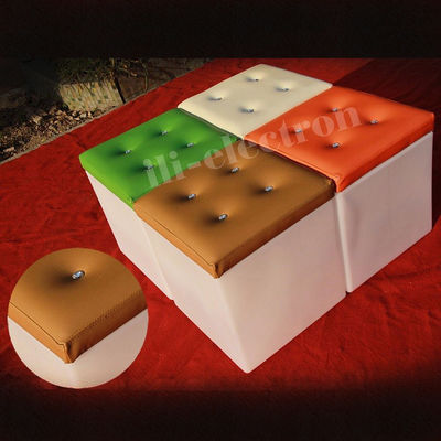 Cubo de hielo LED multifuncional de forma cuadrada de material plástico PE con tapa de cuero