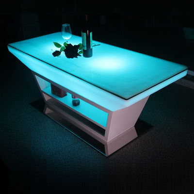 Mesa de cóctel LED de plástico PE con modos de iluminación de estroboscopo y alimentada por batería de litio recargable