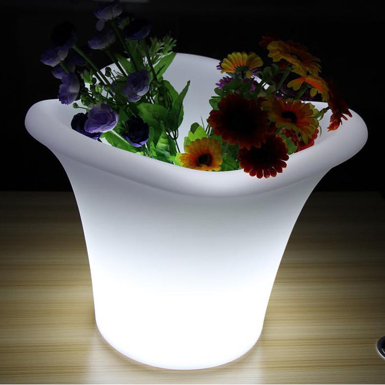 Buquetas de hielo de plástico recargables con LED inalámbricos portátiles al aire libre impermeables para fiesta