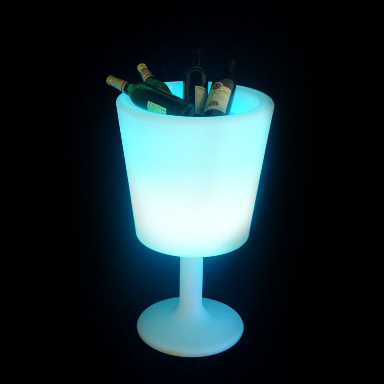 control inalámbrico de plástico brillante balde de hielo con soporte para interiores y exteriores