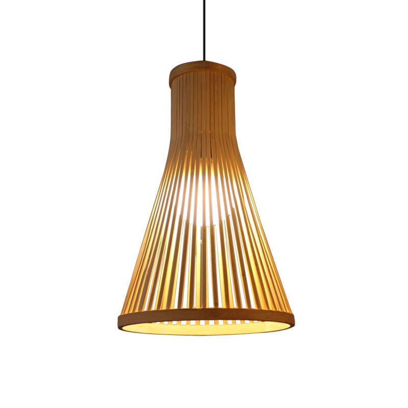 Luz de colgante de ratán personalizada, lámpara de bambú de tejido nórdico para iluminación interior