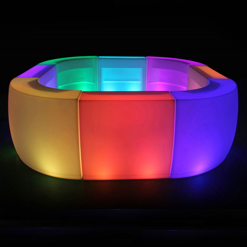 Comerciante de barras LED luminosas Contador de material plástico PE 16 colores cambiantes