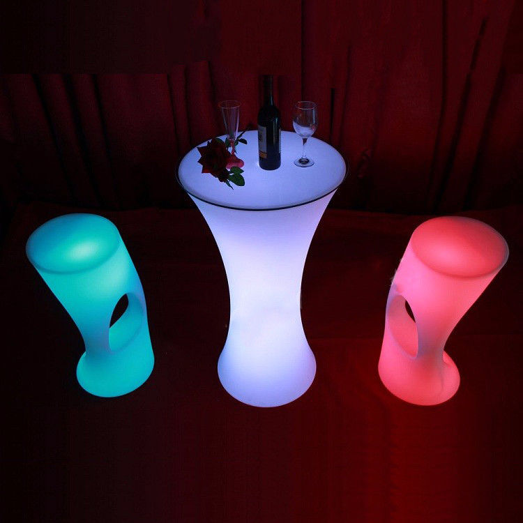 IP 65 PE de plástico jardín RGB led iluminado mesa de cóctel para fiesta y evento