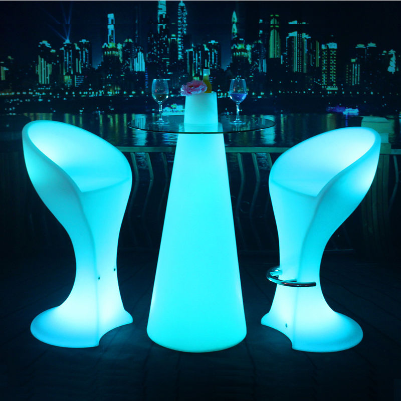 Mesa de bar con LED de cambio de color RGB, mesa de cóctel moderna brillante