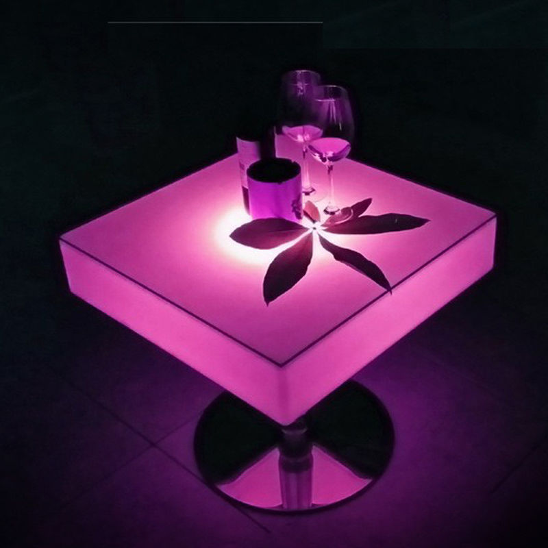 Tabla de bar de plástico LED que cambia de color Tablas de café de cóctel