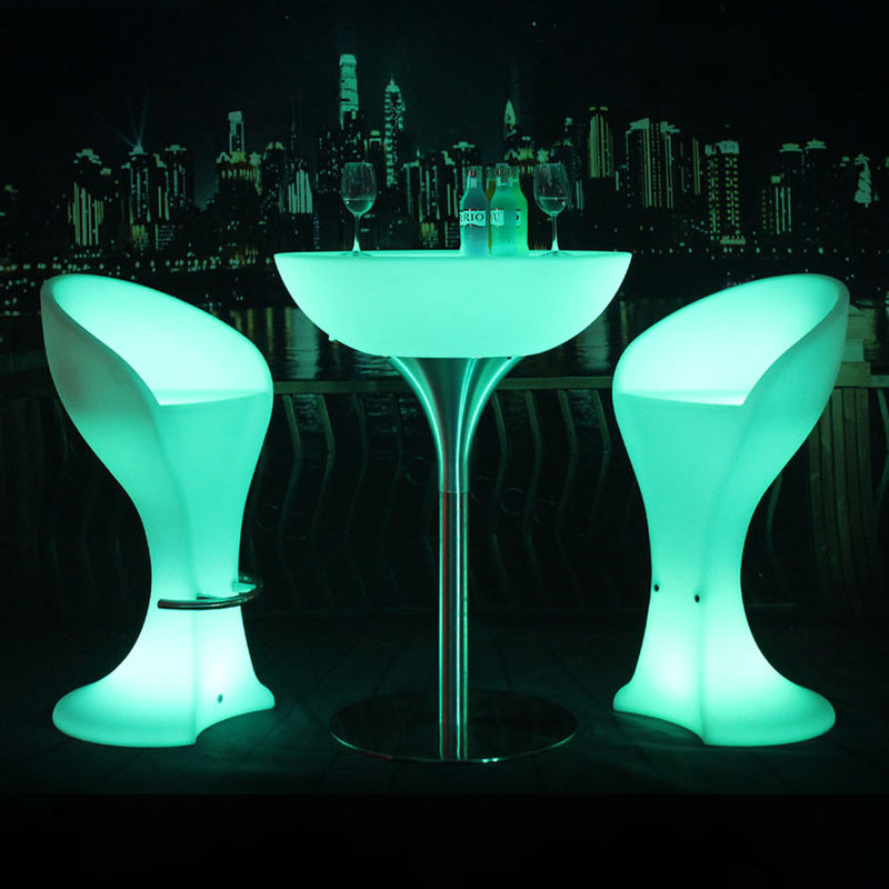 Venta en caliente de fábrica oferta directa de moldeo rotativo de plástico LED mesa de barras con acero inoxidable