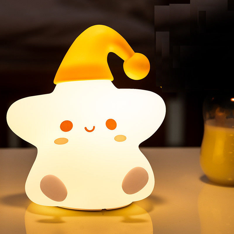 Regalo creativo estrellas lámpara de silicona cama cama led pequeña luz nocturna dulce regalo de cumpleaños de los niños