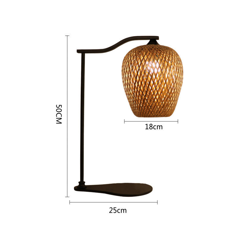 Lámpara de mesa de bambú natural moderna y lámpara para decoración del hogar