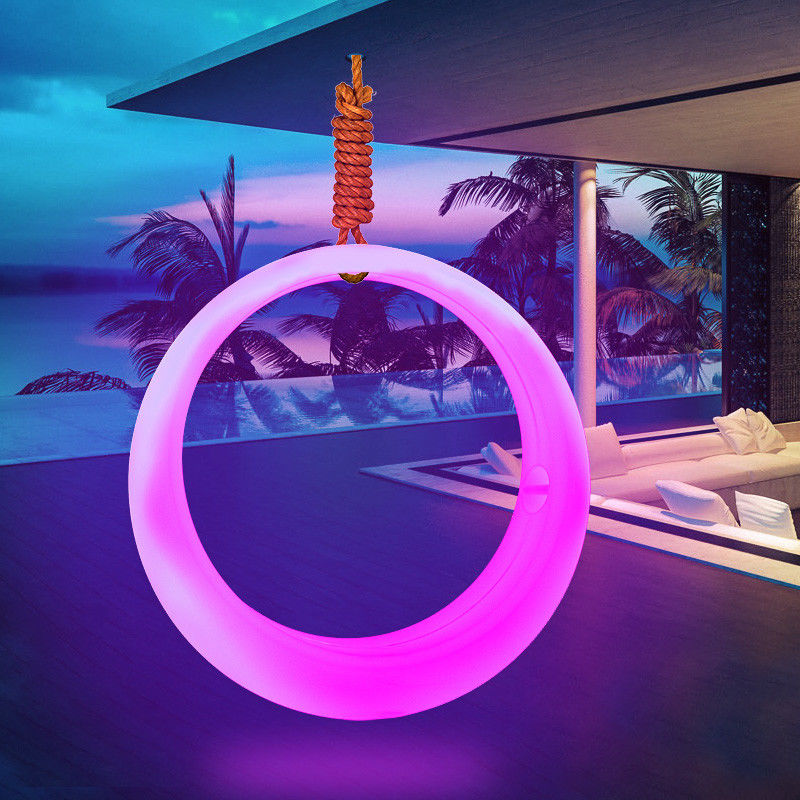 Tipo solar de iluminación de patio exterior con columpio de luz led